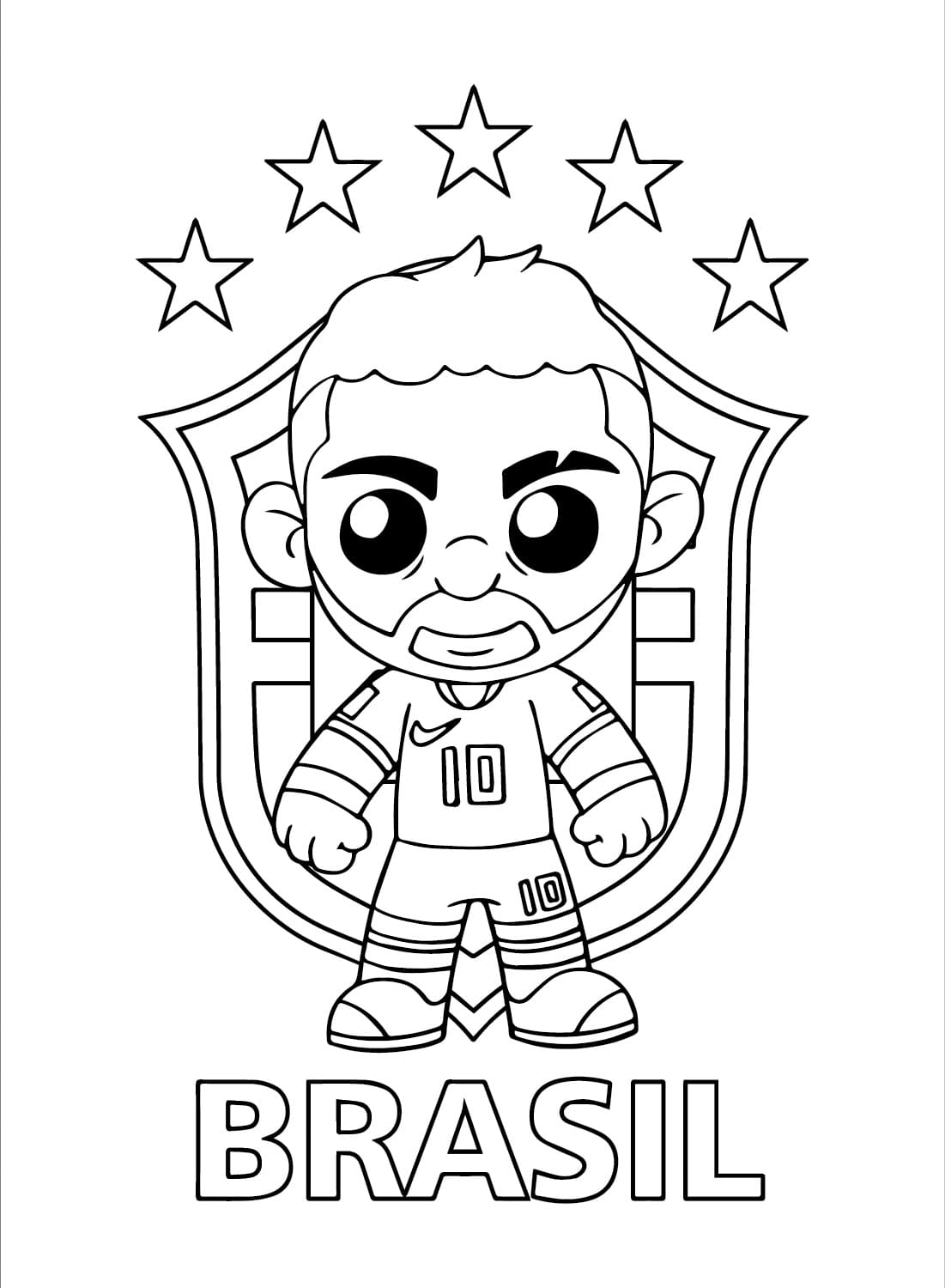 Chibi neymar coloring page