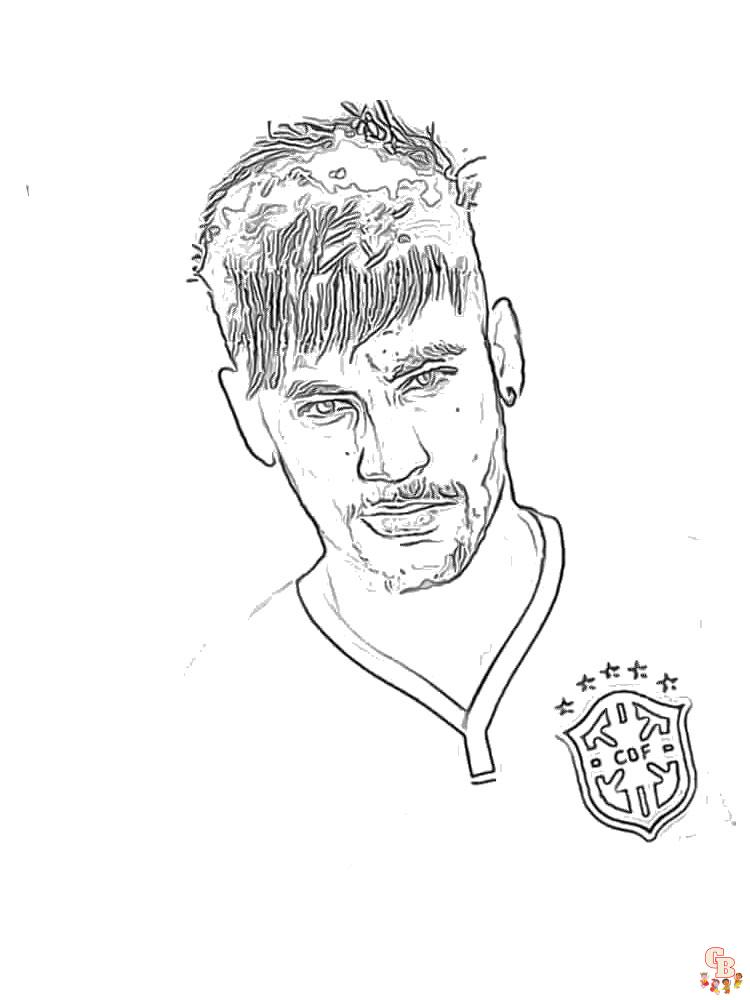 Neymar coloring pages free printable for kids