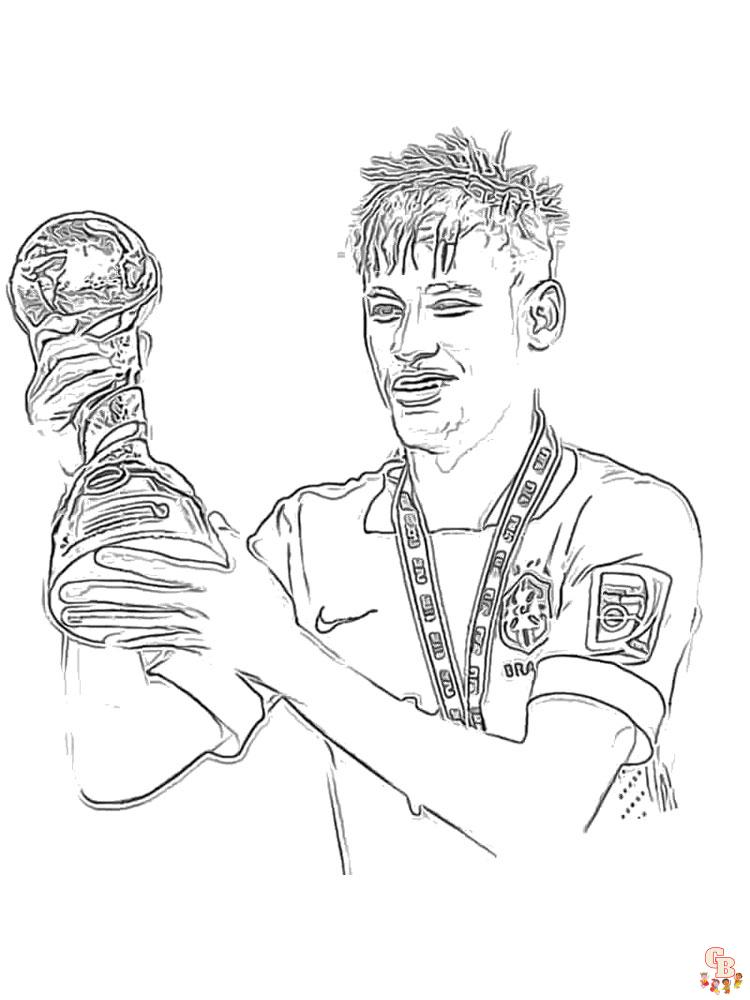 Neymar coloring pages free printable for kids