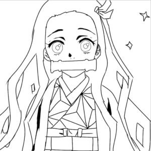 Nezuko colouring pages printable for free download