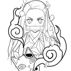 Nezuko colouring pages printable for free download