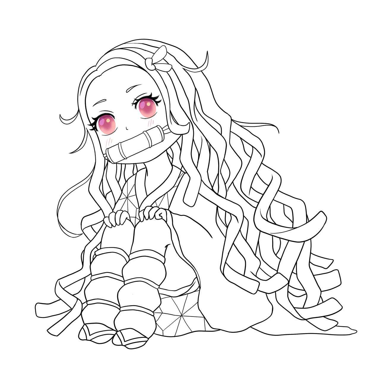 Nezuko chibi lineart by minhap on