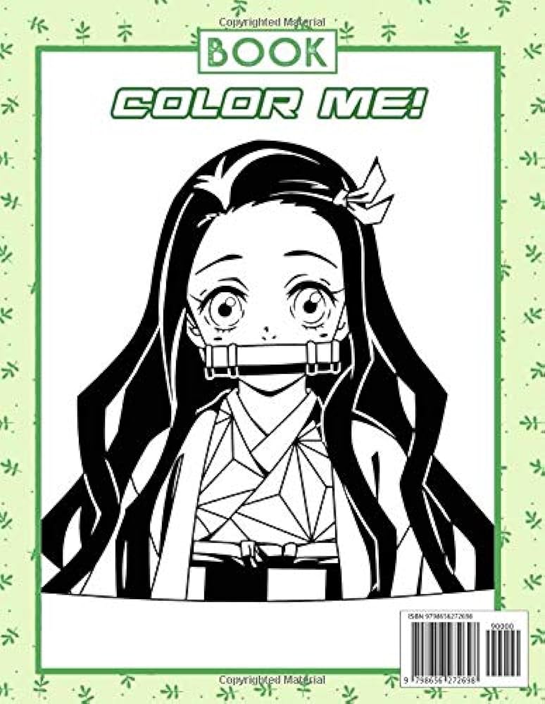 Color me demon slayer coloring book japanese anime adult cute coloring pages with cute characters