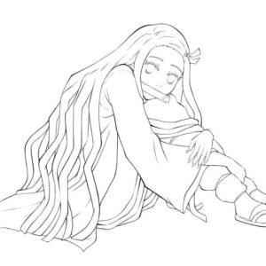 Nezuko colouring pages printable for free download