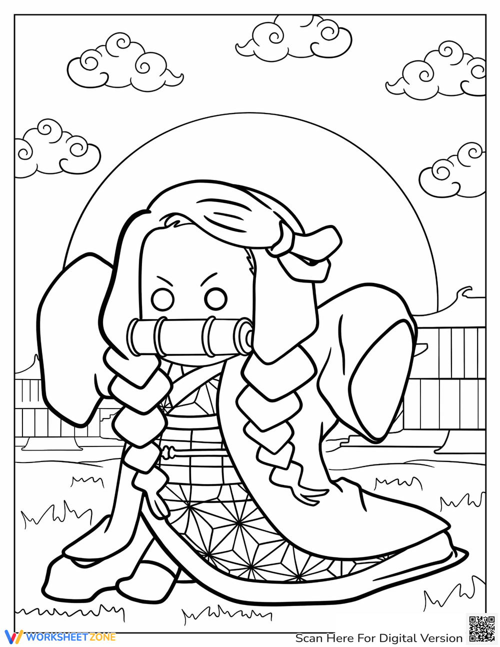 Grade nezuko coloring pages worksheets