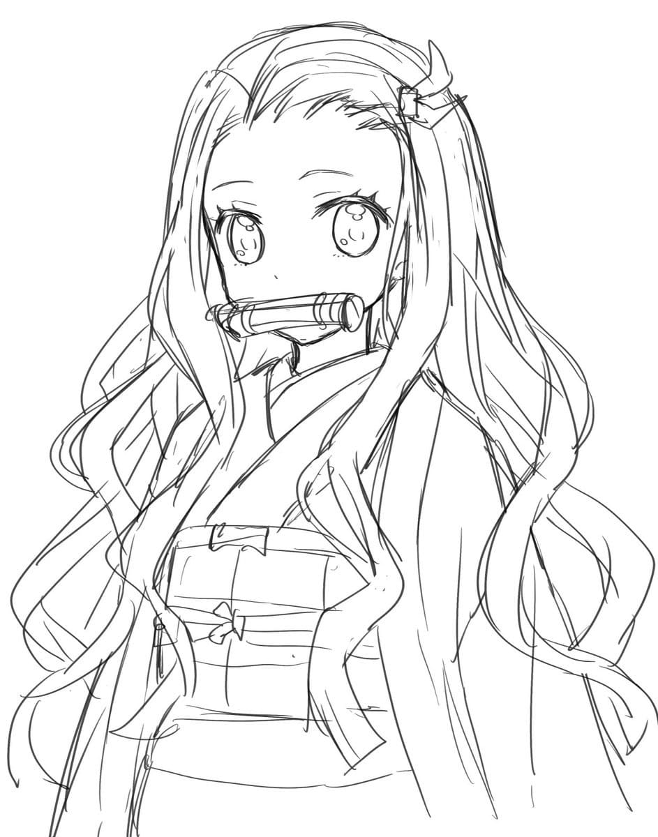 Nezuko coloring pages picrures free printable