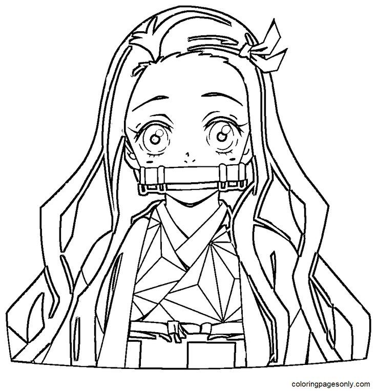 Nezuko coloring pages coloring pages mini drawings cute doodles