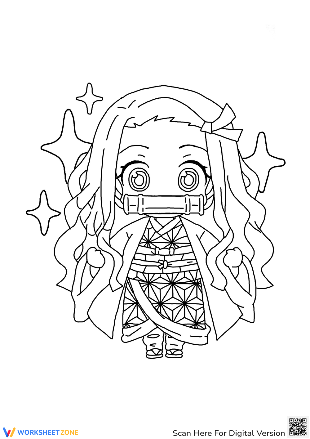 Free collection of nezuko coloring pages for kids