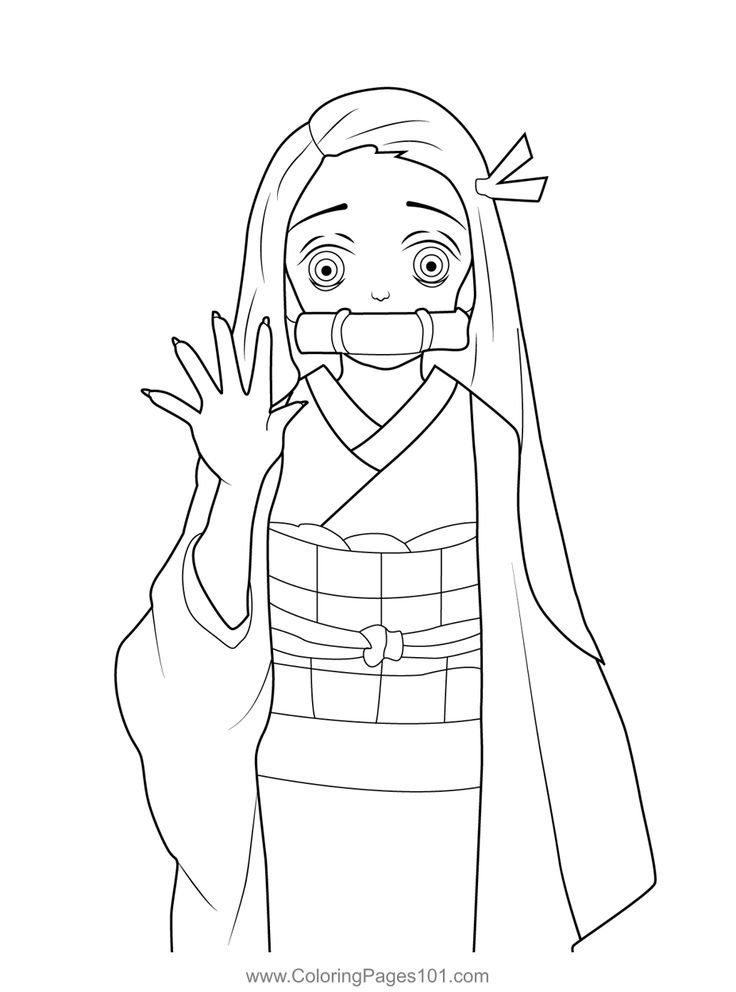 Nezuko kamado demon slayer coloring page coloring pages slayer demon