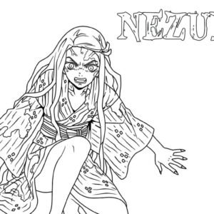 Nezuko colouring pages printable for free download