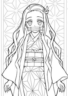 Nezuko from demon slayer coloring pages