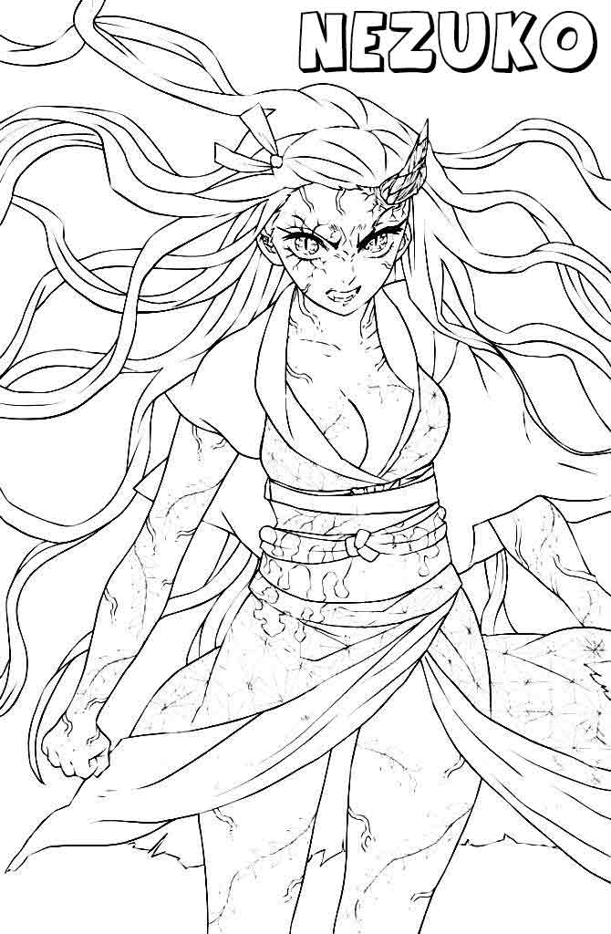 Free printable nezuko coloring pages nezuko drawing