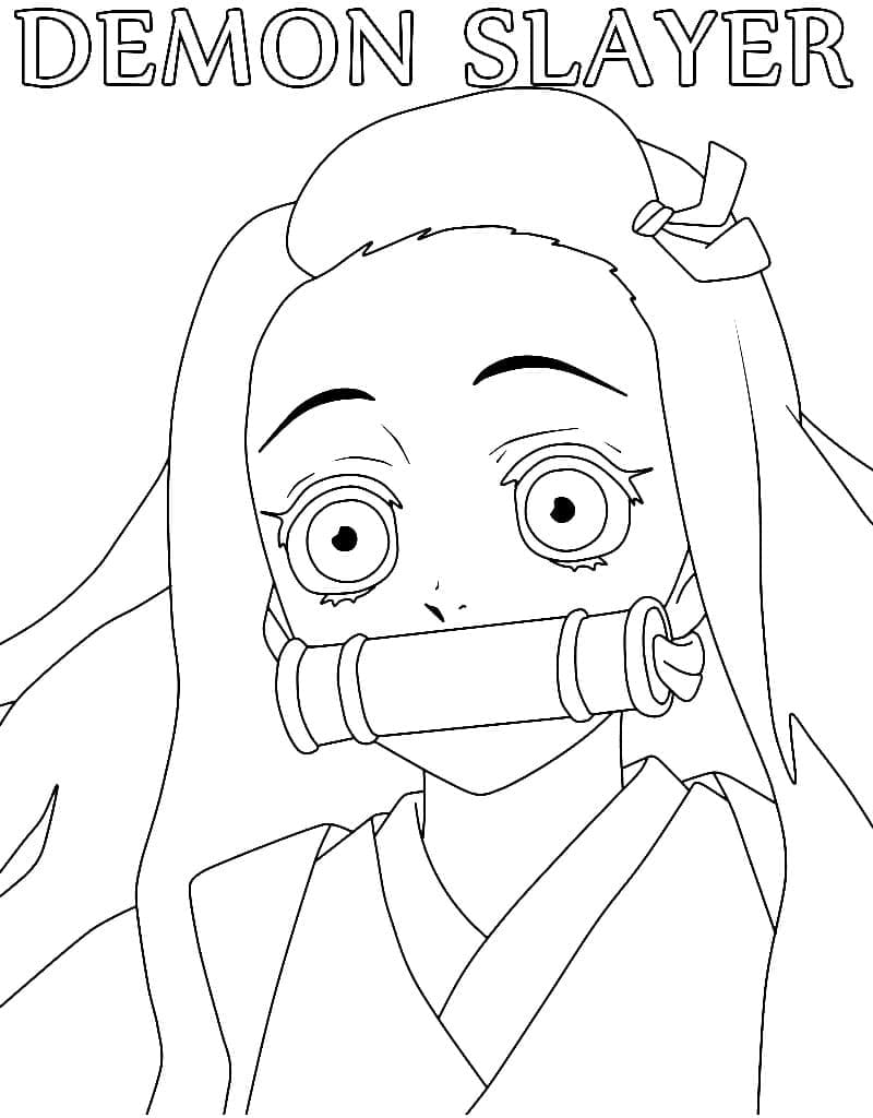 Cute nezuko coloring page