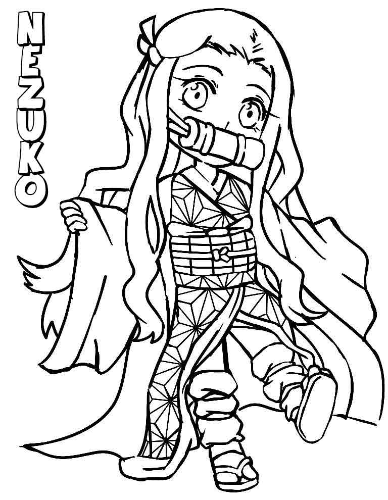 Free printable nezuko coloring pages nezuko drawing