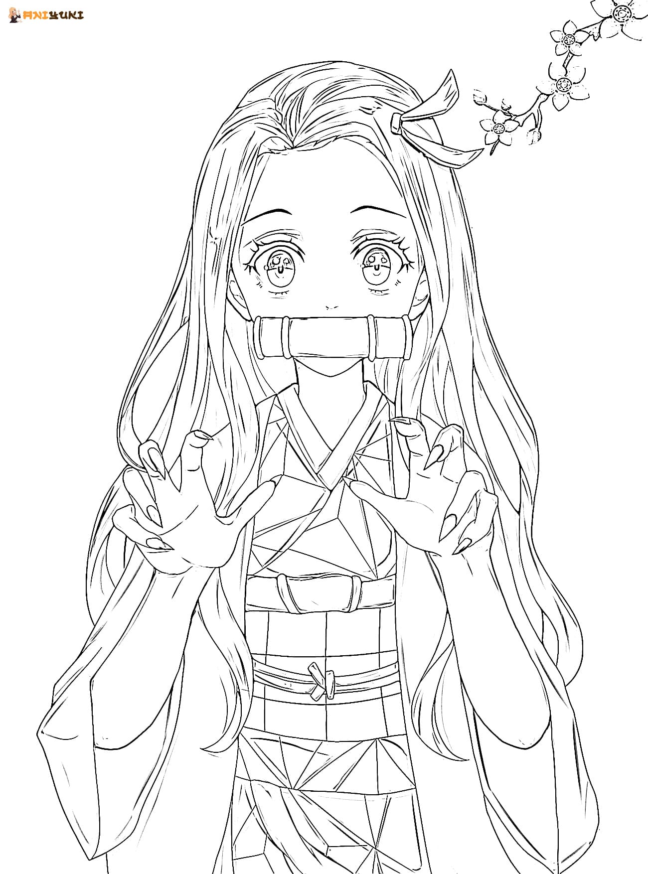 Nezuko kamado coloring pages