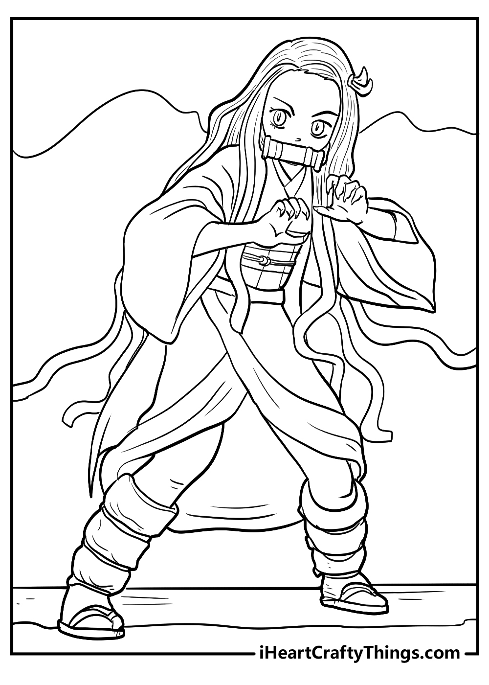 Printable nezuko coloring pages updated