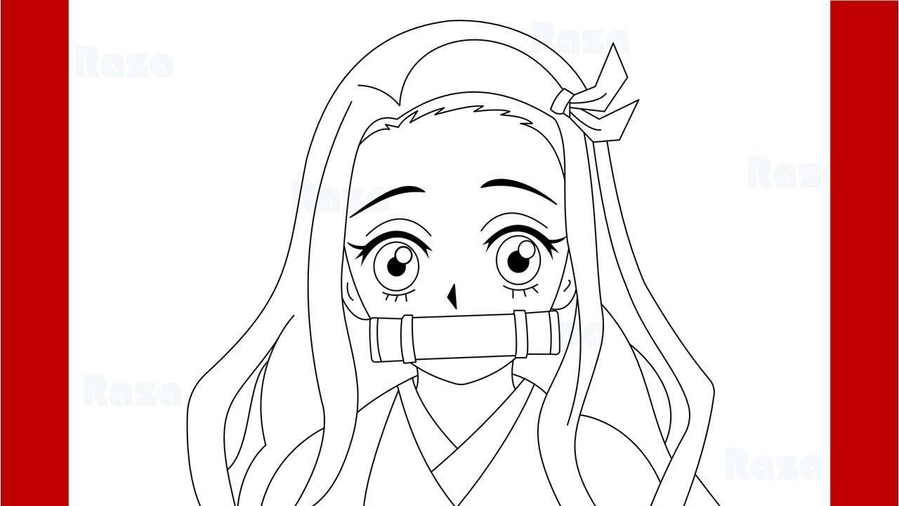 How to draw nezuko kaado deon slayer step by step drawing