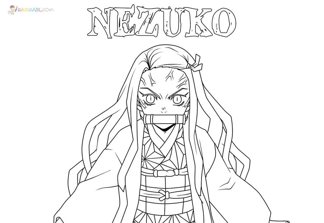 Nezuko coloring pages picrures free printable