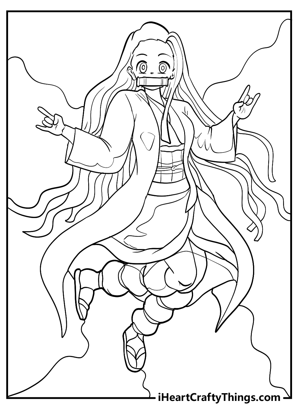 Printable nezuko coloring pages updated