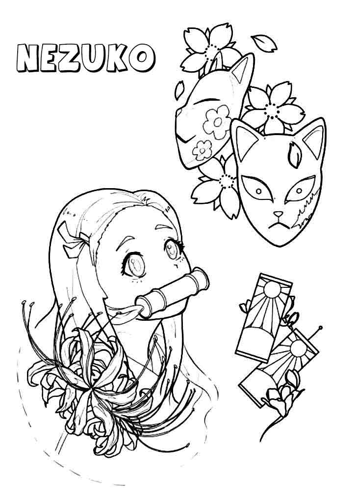 Free printable nezuko coloring pages nezuko drawing