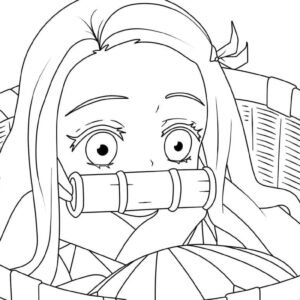 Nezuko colouring pages printable for free download