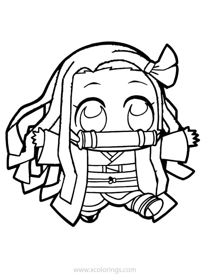 Demon slayer coloring pages chibi nezuko kamado