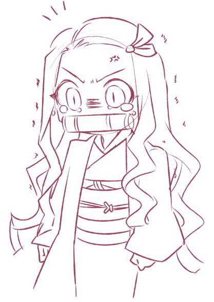 Nezuko sketch by emirichuyt on twitter rkimetsunoyaiba