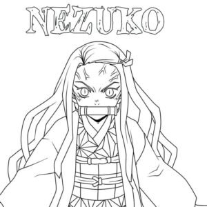 Nezuko colouring pages printable for free download