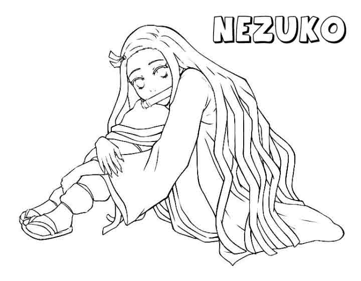 Free printable nezuko coloring pages nezuko drawing