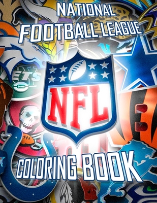 National football league nfl coloring book illustrations team logos and famous players paperback left bank books