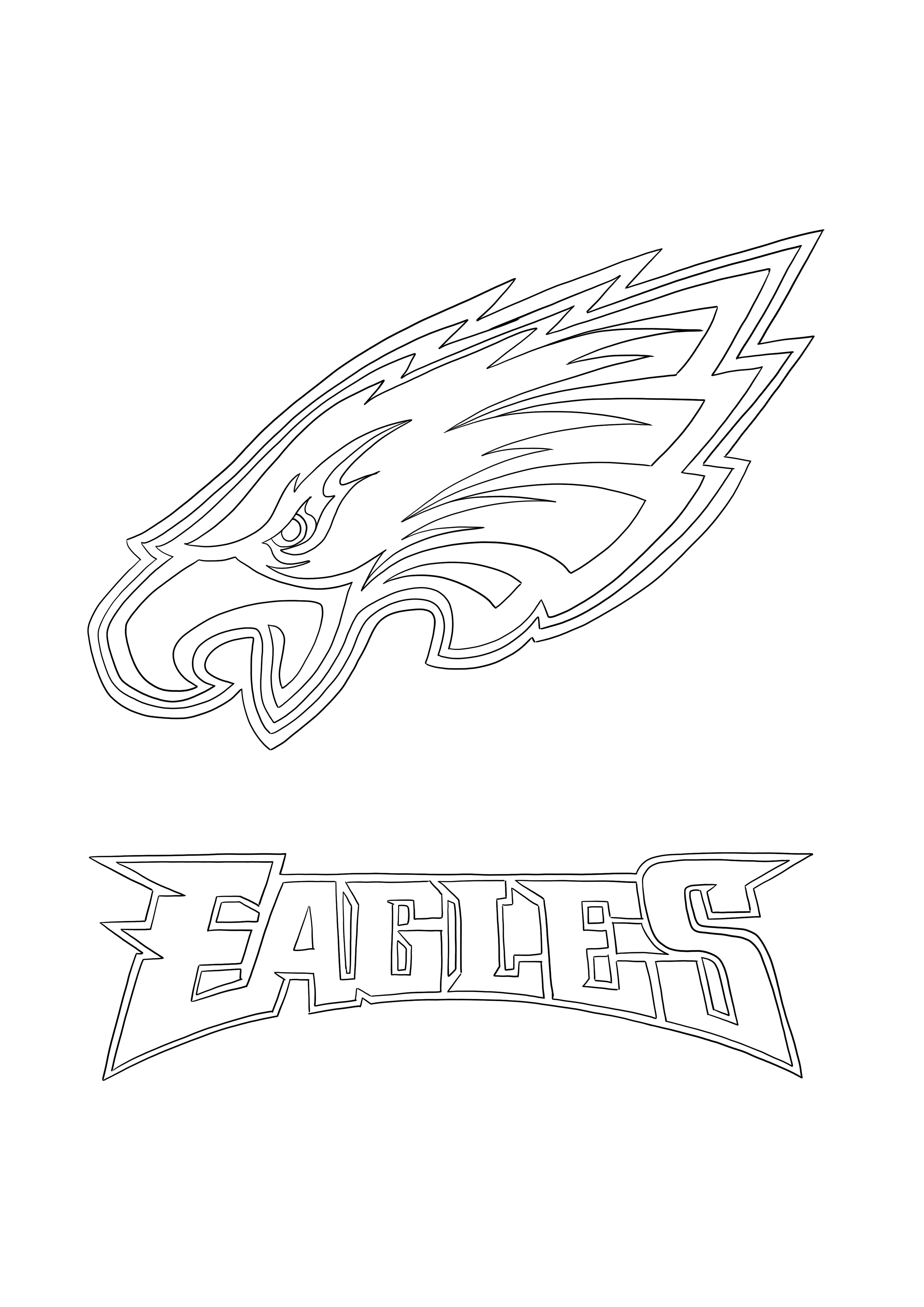 Philadelphia eagles logo for coloring and printing for kids