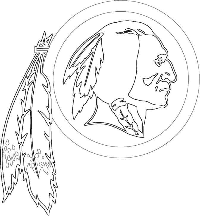 Washington redskins logo coloring page