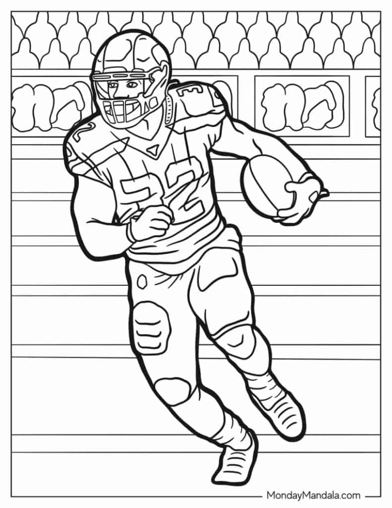 Football coloring pages free pdf printables