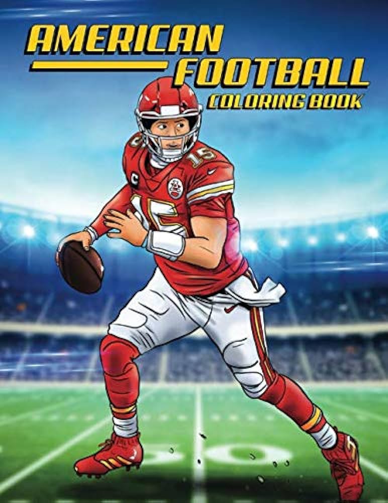 American football coloring book artistic illustrations of famous players and team logos johnson nick marcus books