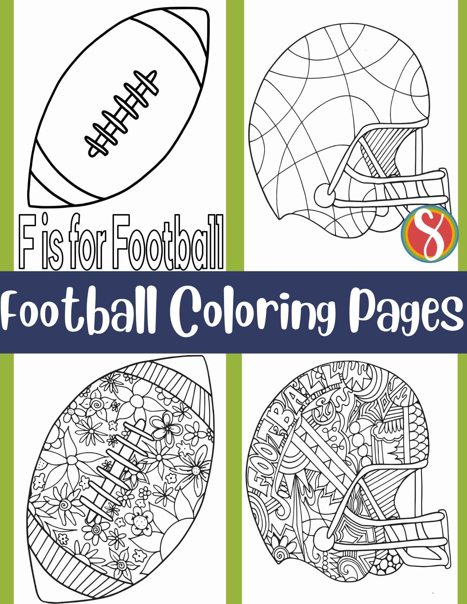 Free football coloring pages â stevie doodles