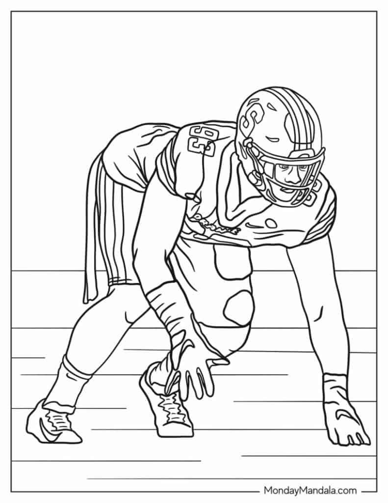 Football coloring pages free pdf printables