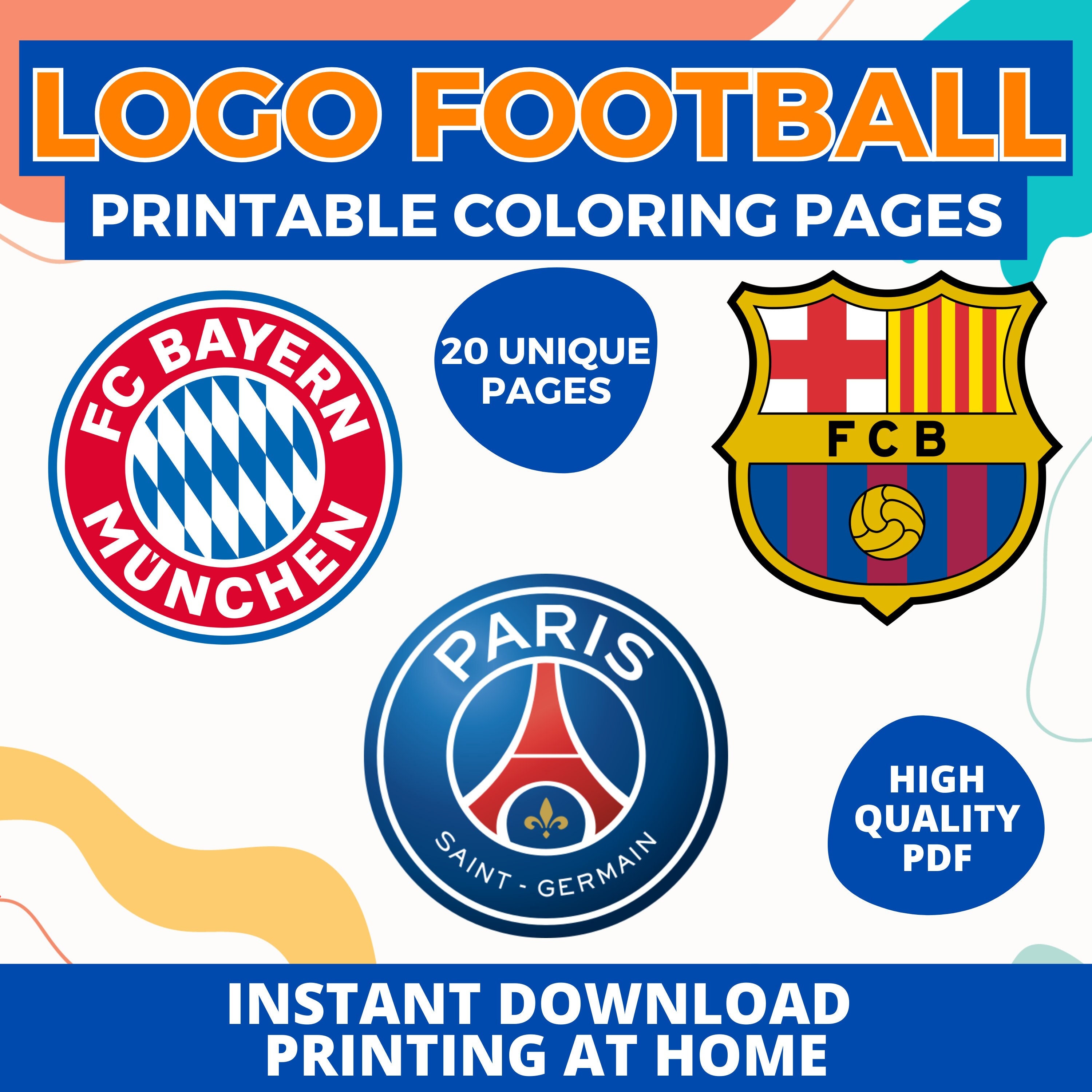 Football team logos to color coloring pages to print instantly