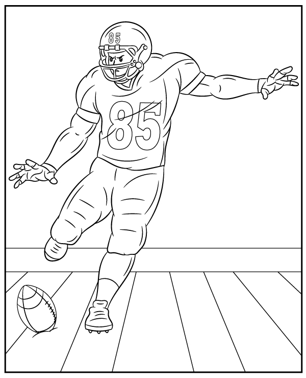 American football kicker coloring page