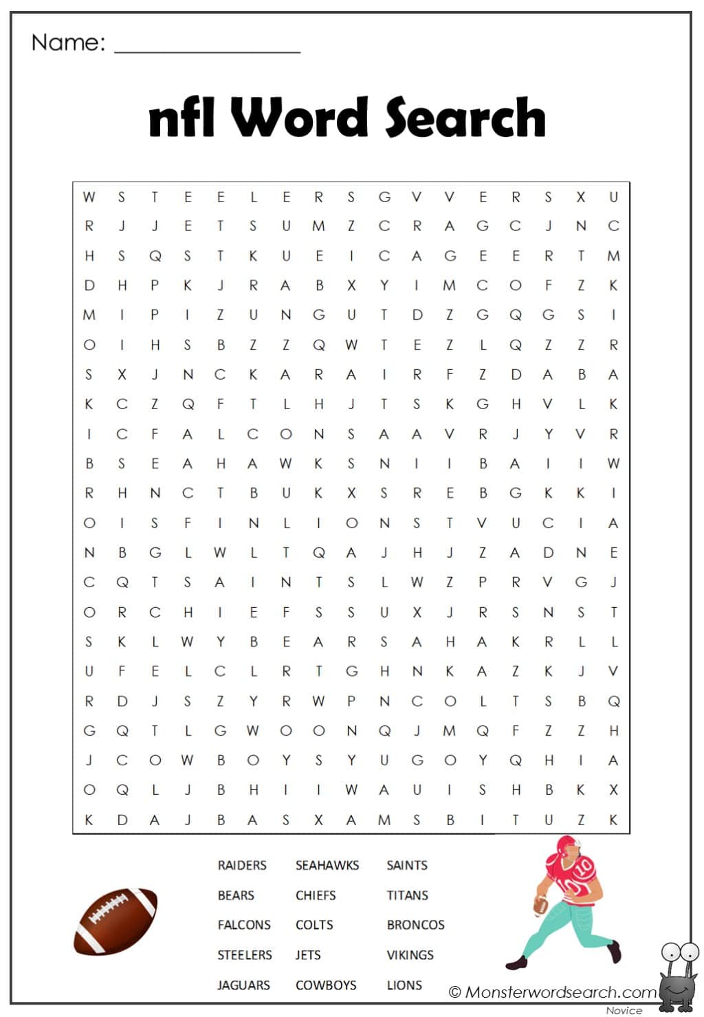 Nfl word search