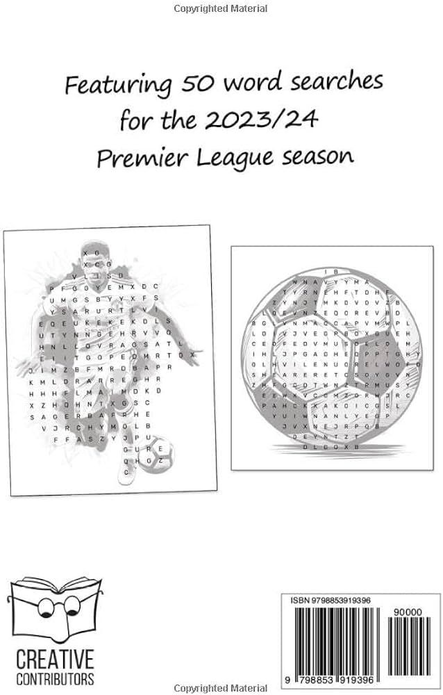 Football word search premier league edition football word search for kids and adults contributors creative books