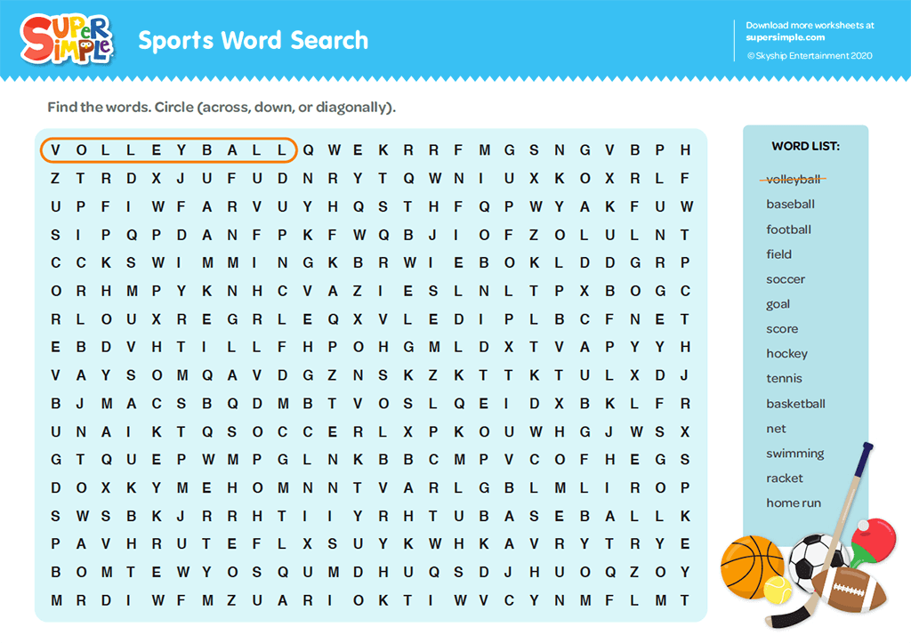 Sports word search