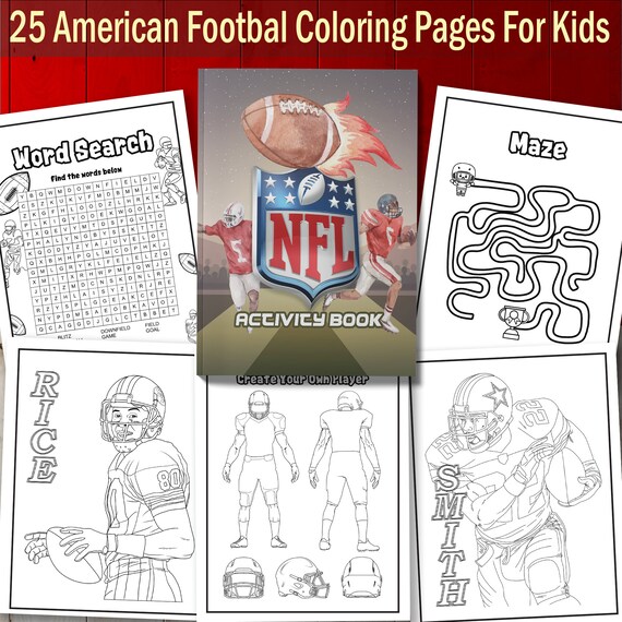 Best value nfl activity book instant download football sports pages w mazes word search more perfect gift for football lovers