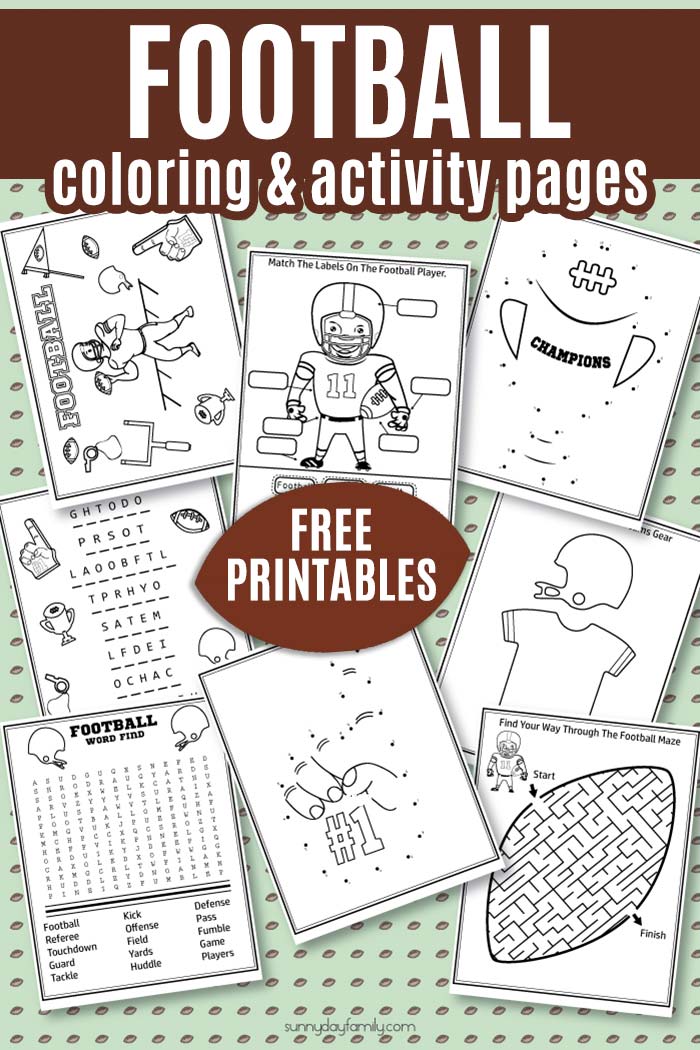 Free printable football coloring pages activities for big game fun sunny day family