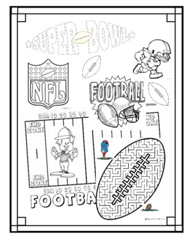 Super bowl difficult word search and coloring page by ejjaidalis deli