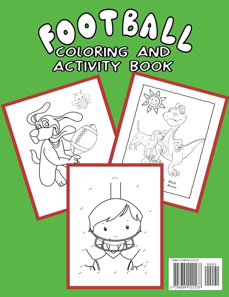 Football coloring and activity book for boys ages