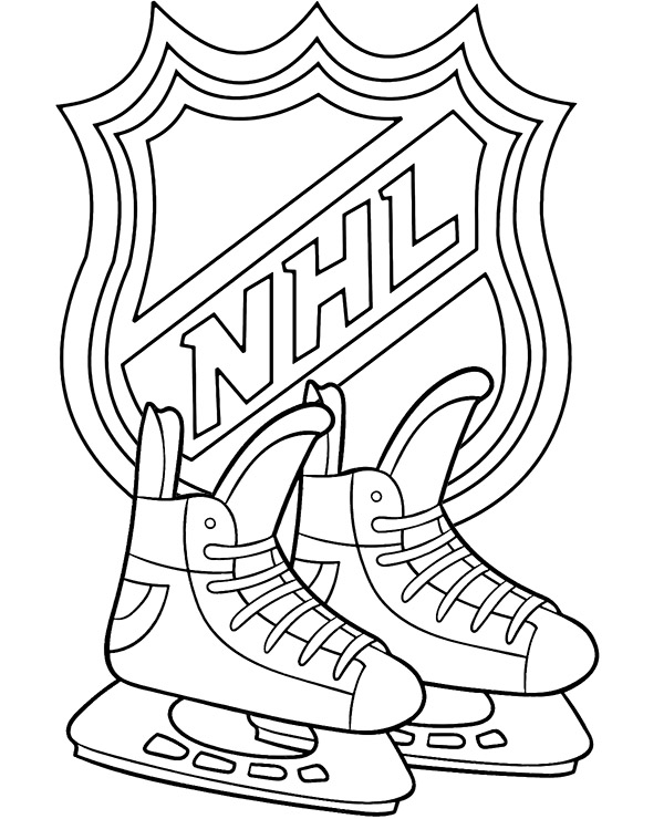 Nhl skates coloring sheet to print