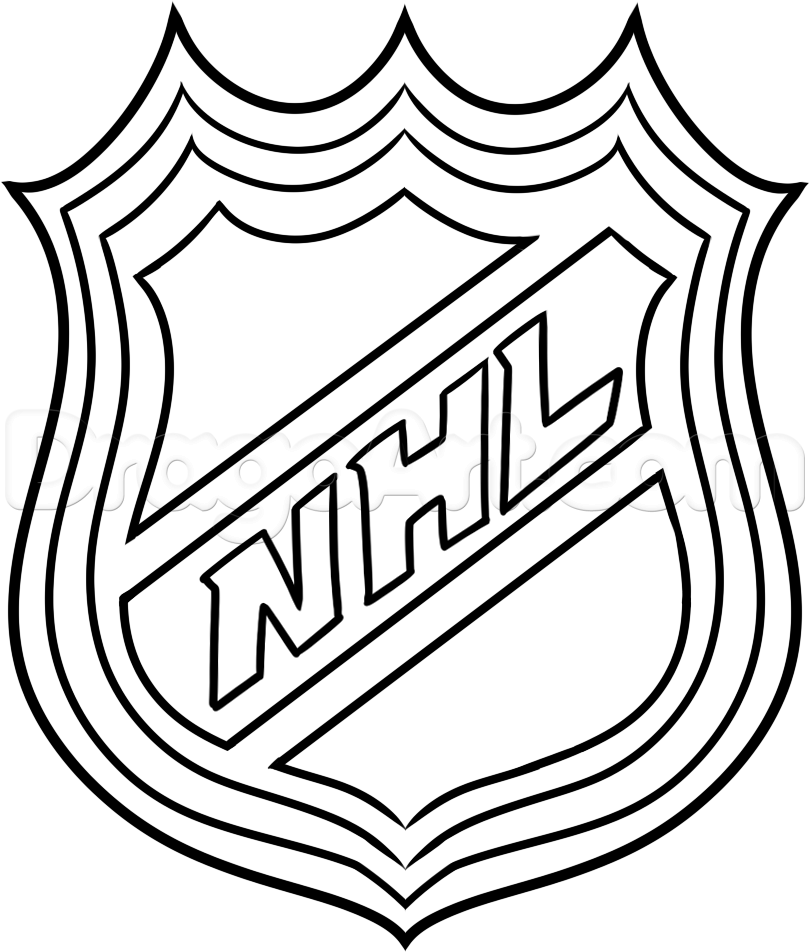 Black and white hockey logo