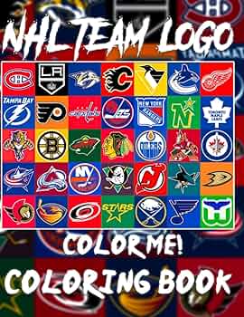 Color me nhl team logo coloring book stress relieving illustrations of nhl team logo me color books