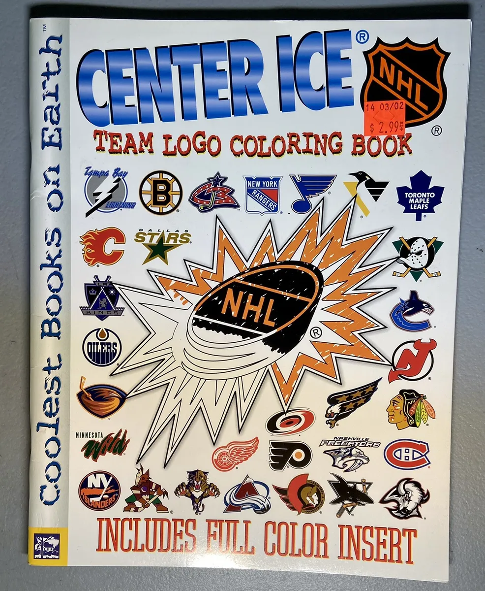 Rare authentic nhl center ice team logo coloring book penguin putnam unused