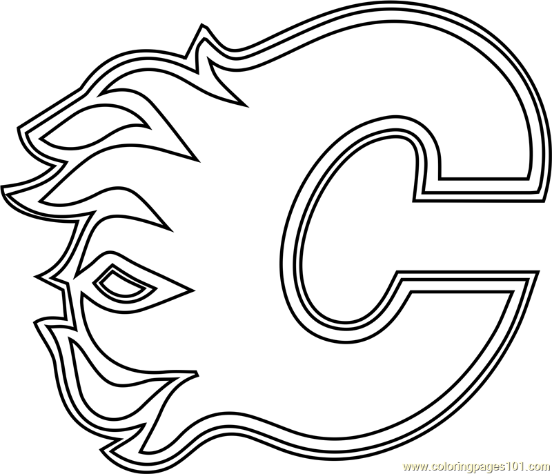 Calgary flames logo coloring page for kids